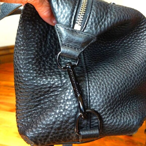 Rebecca Minkoff Leather Satchel With Studded Guitar Strap 🖤Black - Picture 14 of 16